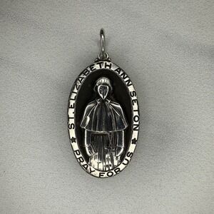 Sterling Silver St Elizabeth Ann Seton Pendant Religious Catholic Medal Catholic